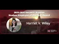 UMass Amherst Gerald F Scanlon Student Employee of the Year Award 2024 Harriet V Wiley