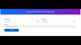 calculate difference between two dates in jQuery Years Months Days