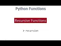 Recursive Functions Python Hindi