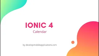 How to implement calendar in Ionic 4