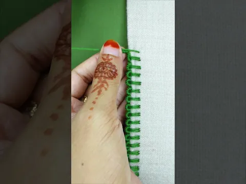 Viral handmade border lace embroidery tutorial #embroidery #loopstitch #sewing #beginnersstitch #cro