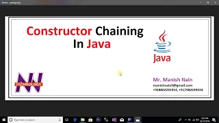 Java Tutorial for beginners constructor chaining in java Manish nain