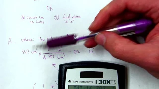 Calculating volume of a 7 centimeter cube in cubic inches