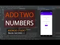 Adding two numbers using Android Studio Java Program for Beginners