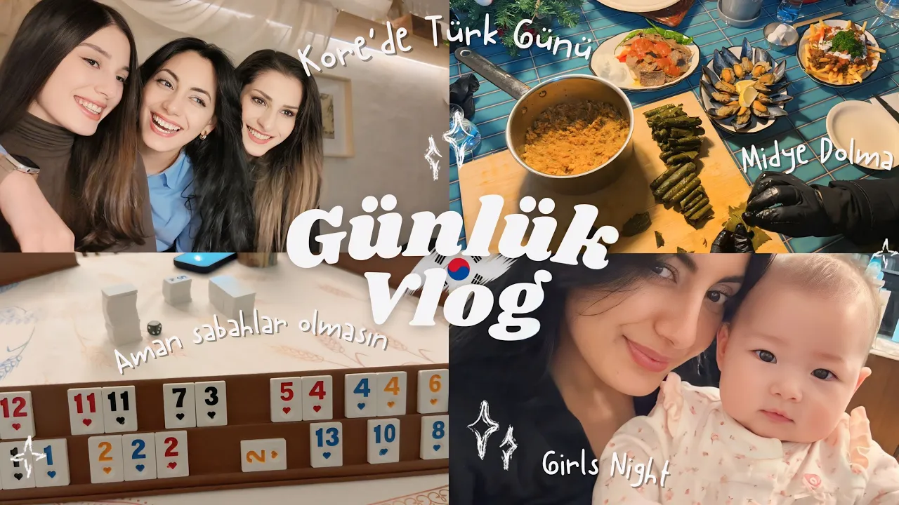 Kore'de Türk Günü | Kız Kıza Bir Gün Geçirelim, Sabaha Kadar Oyun, Kore’de Midye Dolma, Baklava 🇰🇷🇹🇷