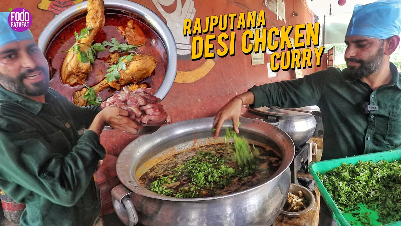 Rajputana Desi Chicken Curry   The Real Rajputana Taste   Indian Street Food Jaipur