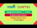 Programming In Java Week 2 Programming Assignment My Swayam