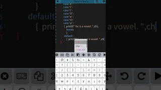 Vowel or Not using switch case in C language
