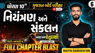 ધોરણ 10 વિજ્ઞાન પ્રકરણ 6 | નિયંત્રણ અને સંકલન | પ્રથમ પરીક્ષા માટેના most I.M.P હેતુલક્ષી પ્રશ્નો |