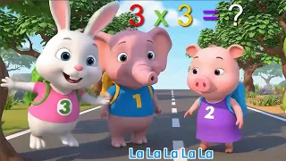Bảng Nhân 3 - Nhạc Thiếu Nhi Vui nhộn - Hoạt Hình 3D Hình Chú Thỏ, Chú Vịt Con