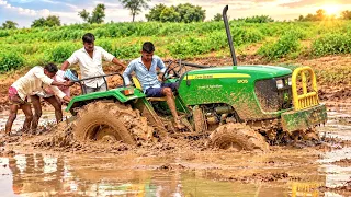 John Deere 4wd tractors working in mud | tractor videos |