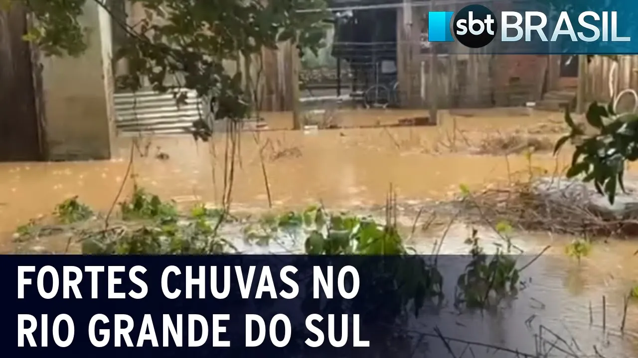 Temporais causam transtorno no sul do país | SBT Brasil (08/07/23)