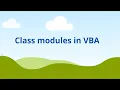 Class Modules in VBA VBA tutorial