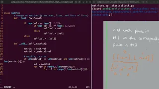 Solving problems with Python - matrix addition with a custom class