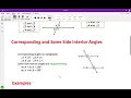 Corresponding and Same Side Interior Angles
