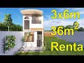Plano de Casa Pequena de 3x6 metros Cuartos para Rentar
