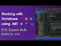 Export bulk data to csv file from database - Oledb NET E10