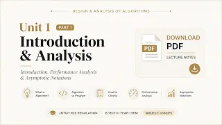 DAA Unit 1 Part 1 Introduction to Algorithms Design Analysis of Algorithms JNTUH R25