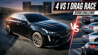 CT5-V Blackwing Sweeps ALL FOUR Corvettes Drag Race Results