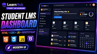 Build LearnHub Student LMS Dashboard Website HTML CSS JavaScript Bootstrap