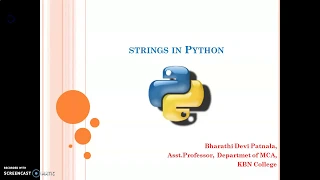 3 Python Programming for Beginners--Strings By Bharathi Patnala