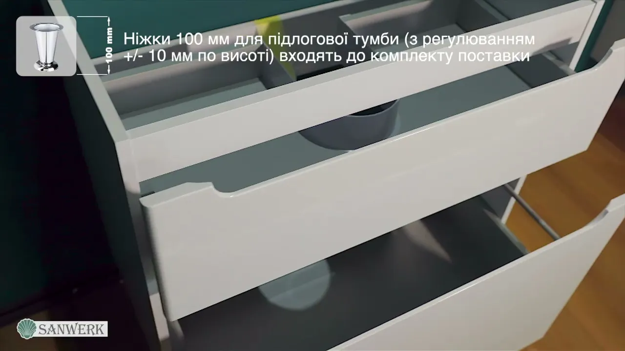 Відеоогляд універсальної тумби для ванної Era 80 см білого кольору (desktop)