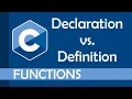 Declaration vs Definition of functions in C