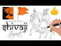 Lagu Chhatrapati shivaji maharaj horse riding drawing easy outline step by step - shivaji jayanti
