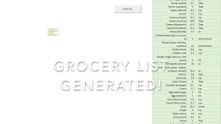 Grocery List Generator Excel Spreadsheet Recipe Database Ingredients