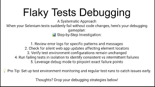 How to Debug Flaky Test Cases in Selenium