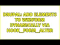 Drupal Add elements to webform dynamically via hook - form
