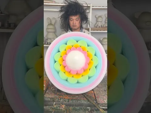 Cotton candy art wreath
