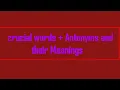 Crucial words Antonyms and their Meanings also