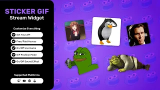 Twitch GIF Widget Animated Chat Reactions Tenor for OBS StreamElements