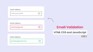 Email Validation in HTML CSS Javascript Email Validation in Javascript Code With Harsh