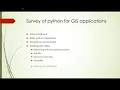 New Course Survey of python for GIS Applications