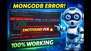 Fix MongoDB ENOTFOUND Error querySrv Error Solution in Node js MERN Stack