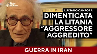 Iran, Canfora: "Newspapers have forgotten the 'attacker-attacked' litany. There's a risk of enlar...