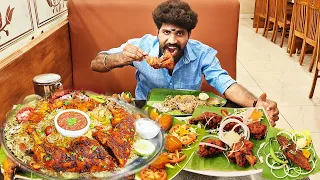Hotel Food || Arabian Mandi Biriyani || Chicken = Mutton  VILLAGE MAN EATING