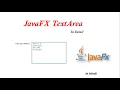 JavaFX Tutorial TextArea