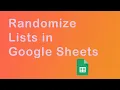 How to randomize a list in Google Sheets