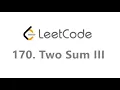 LeetCode with Me 170 Two Sum III - Data structure design