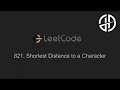 821 Shortest Distance to a Character LeetCode