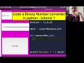 Python Tutorial converting binary numbers 1