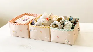 Fabric Storage Box DIY Fabric Basket Sewing room Organize How to make your own Fabric Box