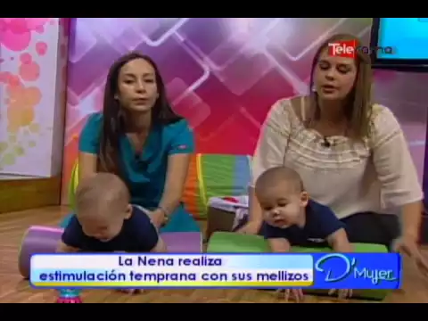 La Nena realiza estimulación temprana con sus mellizos