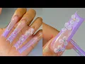 PASTEL PURPLE SPRING NAILS ombre acrylic nail art