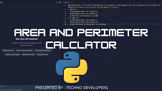 Build Your first Area And Perimeter Calculator Using PYTHON in 10 minutes Zero to Hero Part-2