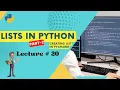 Lists in Python Part-2 in Python for beginners Lecture 20 Corvit Systems