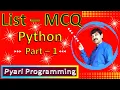 Python List MCQ 1 Slicing Find Output Find Error Swapping